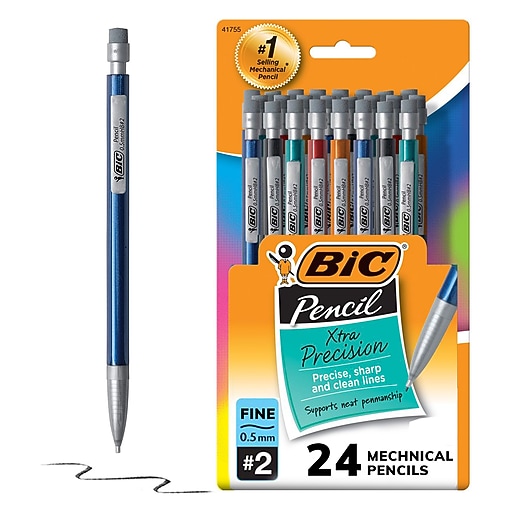 BIC Xtra Precision Mechanical Pencil, 0.5mm, 2 Hard Lead, 2 Dozen