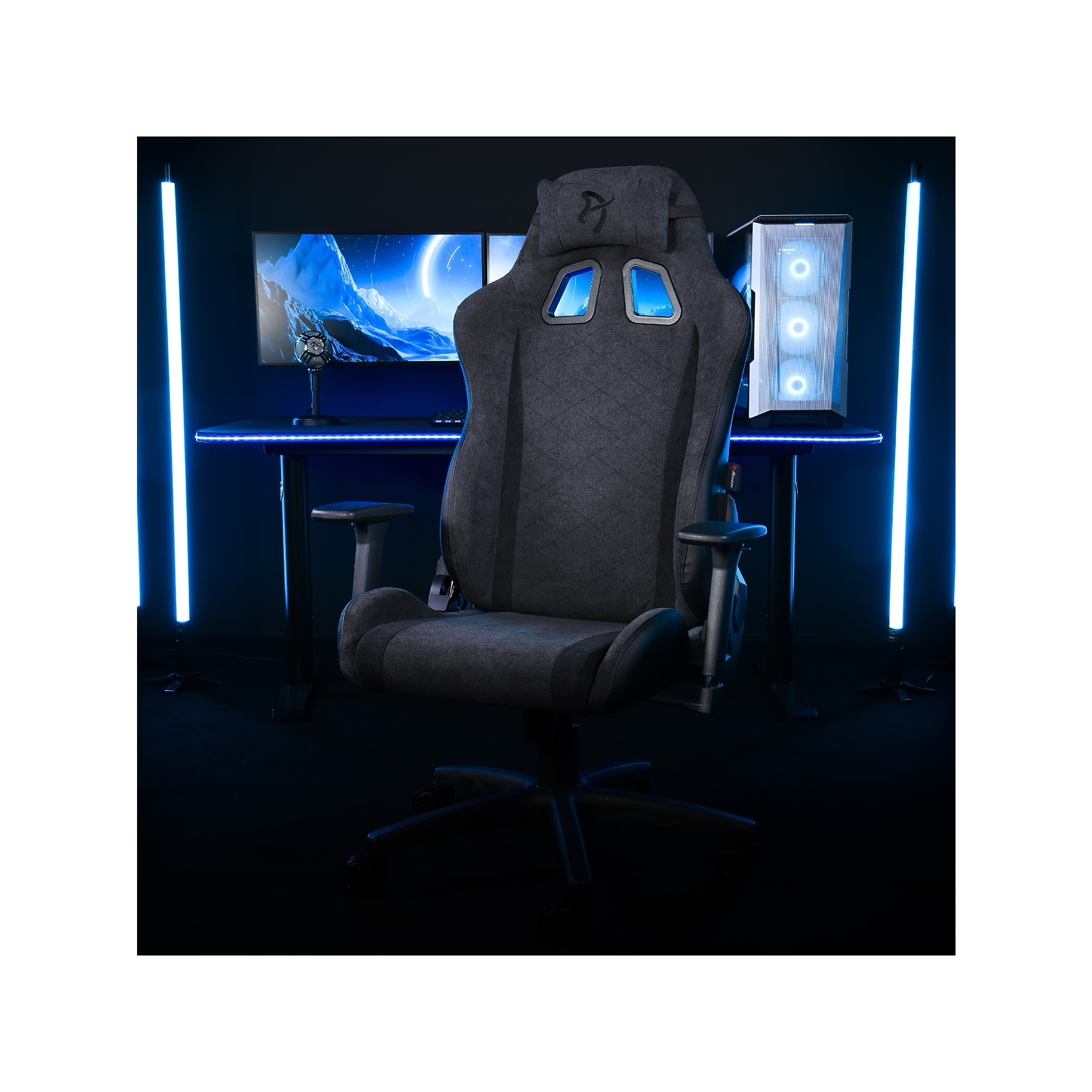 Arozzi Avanti Soft Fabric Ergonomic Racing Gaming Chair, Dark Grey (AVANTI-SFB-DG) Sansujyuku sansujyuku.com