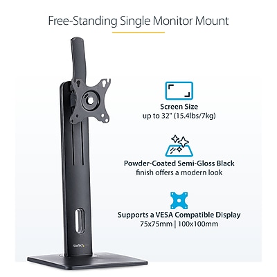 StarTech.com Adjustable Stand, Up to 32″ Monitor, Black (FPPNEUSTND) Sansujyuku sansujyuku.com
