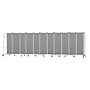 National Public Seating Robo Series 11-Panel Folding Mobile Room Divider, 72"H x 256"W, Grey Fabric (RDG6-11PT02)~#|#~034659A6-19ED-4203-88E408F5AC92AE1F_sc7