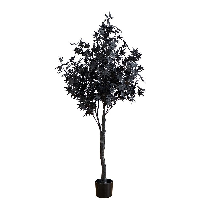 Nearly Natural Pre-Lit Artificial Halloween Black Maple Tree, 5' (T5218) image 1