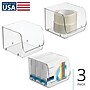 iDESIGN Small Stackable Plastic Storage Bin, Clear, 3/Pack (28036M3)~#|#~034D4E8E-1002-4141-ABFC6A721E222AD5_sc7