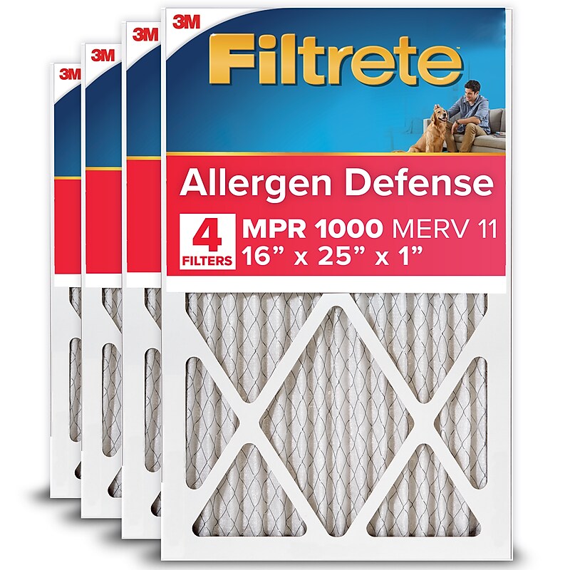 Filtrete Allergen Defense Air Filter, 16" x 25" x 1", 4/Pack (1000 MPR) image 1