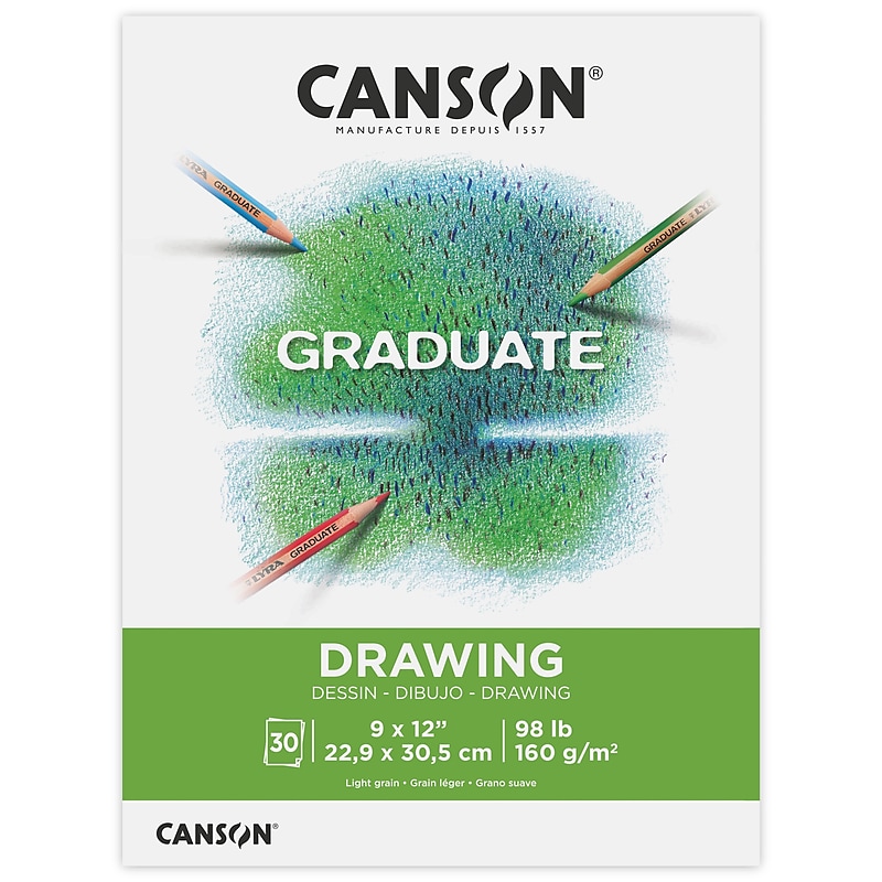 Canson Graduate 9" x 12" Drawing Pad, 30 Sheets/Book, 3/Bundle (MCX525008000-3) image 1