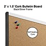 Staples Durable Cork Bulletin Board, Black/Silver Frame, 2' x 1.5' (ST52490-US)~#|#~03527D41-0F62-4A8A-9E2CEF861D0538C8_sc7