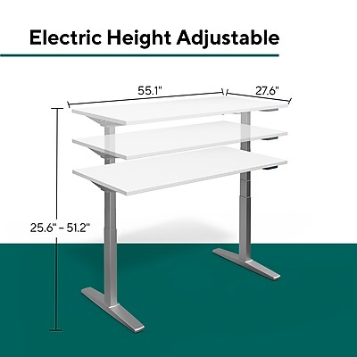 Workplace 2.0 55"W Electric Rectangular Adjustable Standing Desk - Thumbnail 4