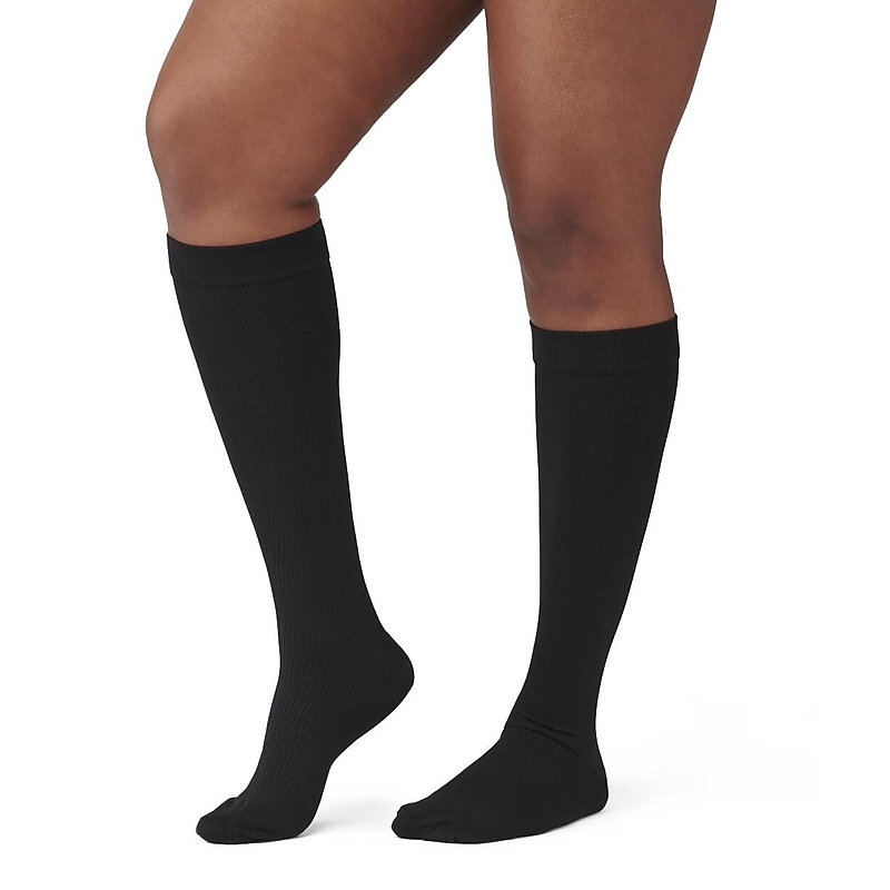 Curad 8-15mmHg Knee High Compression Socks, Black, Small, Regular Length (MDS1717ABH) image 1