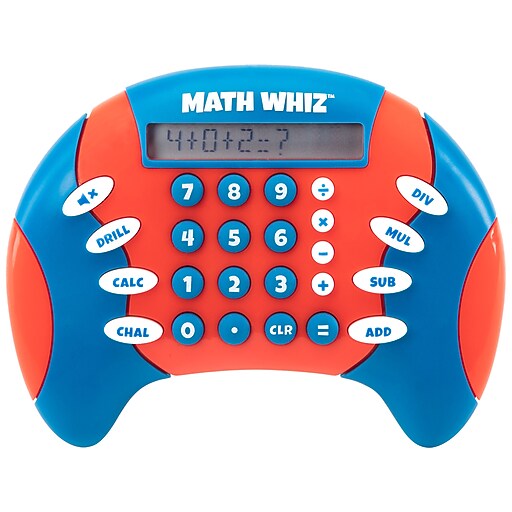 Educational Insights Math Whiz Electronic Flash Card Game, Red/Blue