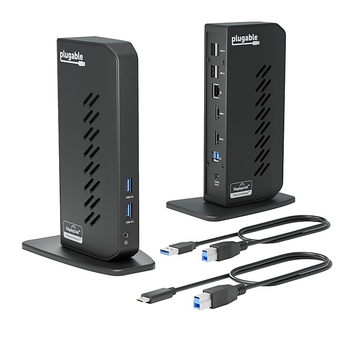 Plugable USB 3.0 and USB-C Universal Laptop Docking Station for