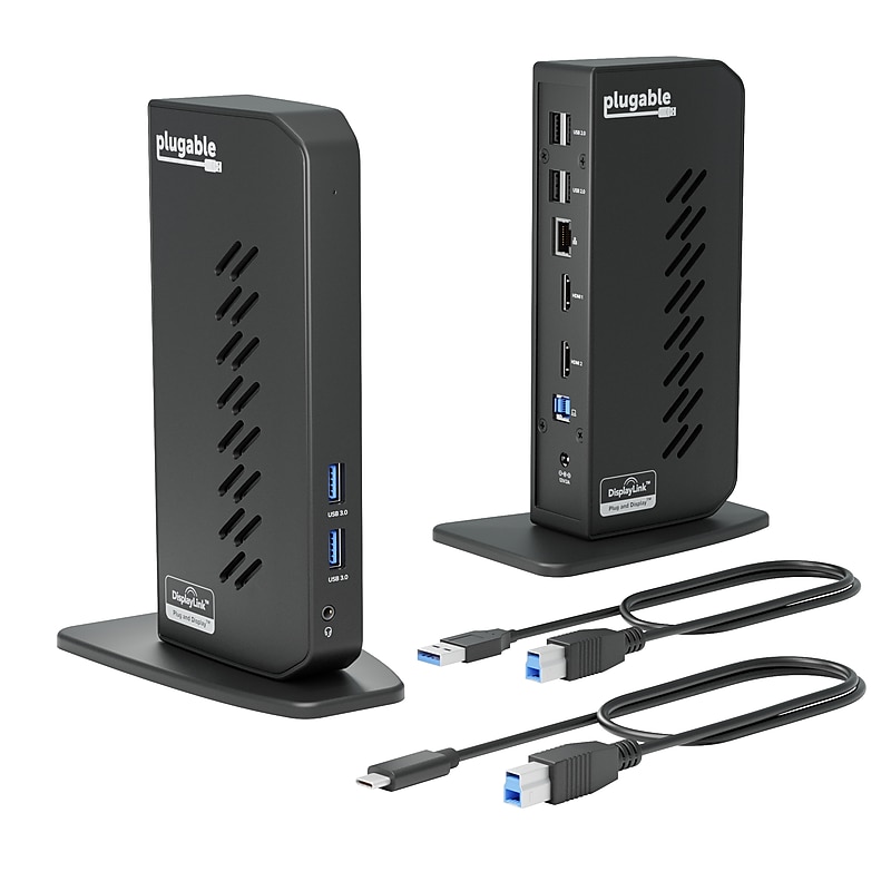Plugable USB 3.0 and USB-C Universal Laptop Docking Station for Windows (UD-3900Z) image 1