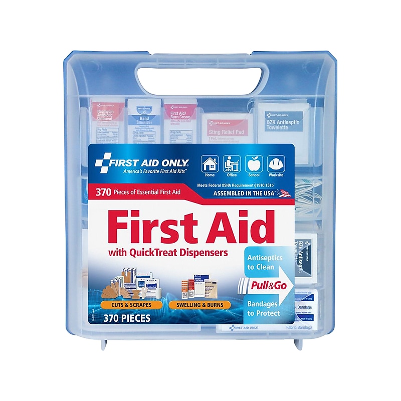 First Aid Only QuickTreat Plastic First Aid Kit, 50 People, 370 Pieces (91407) image 1