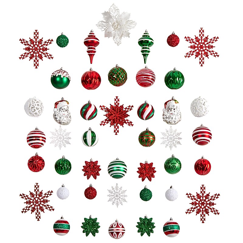 Nearly Natural Holiday Deluxe Shatterproof Christmas Tree Ornament Box Set, 70/Set (D1043) image 1