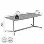 Bush Furniture 72"W x 36"D Boat Shaped Conference Table, Platinum Gray (99TBM72PGSVK)~#|#~035E7943-2836-48DD-B1AE7ECBD68EEBBA_sc7