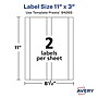 Avery Laser/Inkjet Rectangle Multipurpose Labels, 11" x 3", White, 500 Labels/Box (94265)~#|#~036098C5-C6B9-4F66-BEA31BC555EAB130_sc7