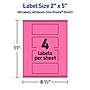 Avery Laser/Inkjet Rectangle Multipurpose Labels, 2" x 5", Bright Pink, 160/Pack (94241)~#|#~03676DBC-646F-4B1E-B389724D67376EB2_sc7