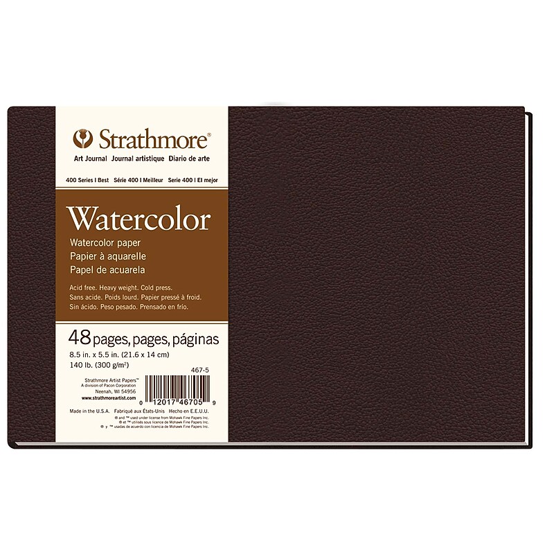 Strathmore 400 Series 8.5" x 5.5" Smyth-Sewn Bound Art Journal Watercolor Paper, 48 Sheets/Pad (STTP4675) image 1