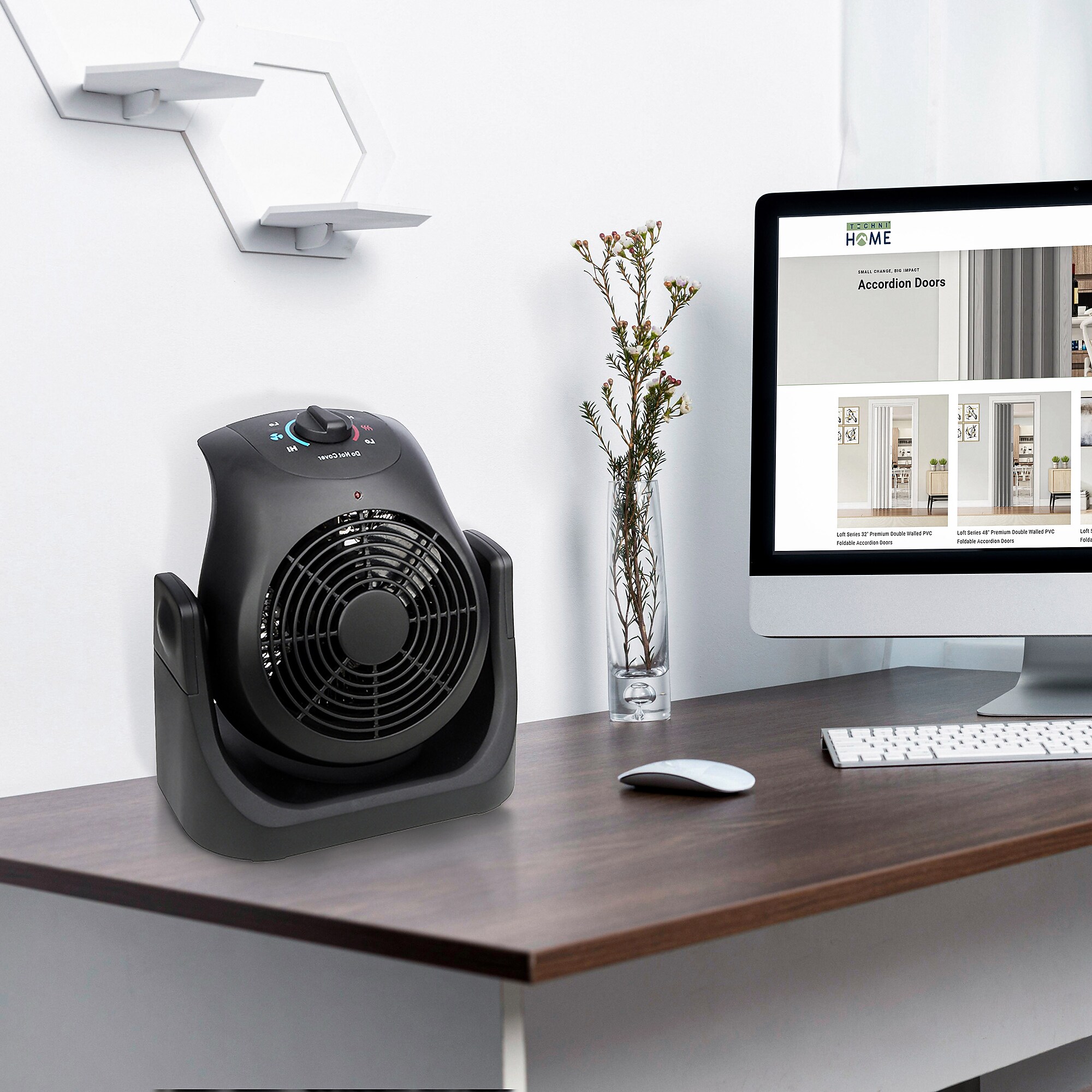Techni Home Dual Comfort 2-in-1 Desk Fan, 2 Speed, Black (RTA-21H-FAN) Sansujyuku sansujyuku.com