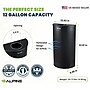 Alpine Industries Stainless Steel Trash Can, 12 Gallon, Black (ALP438-12HR-BLK)~#|#~037ADC3A-34ED-47DE-872186DFD86AF428_sc7
