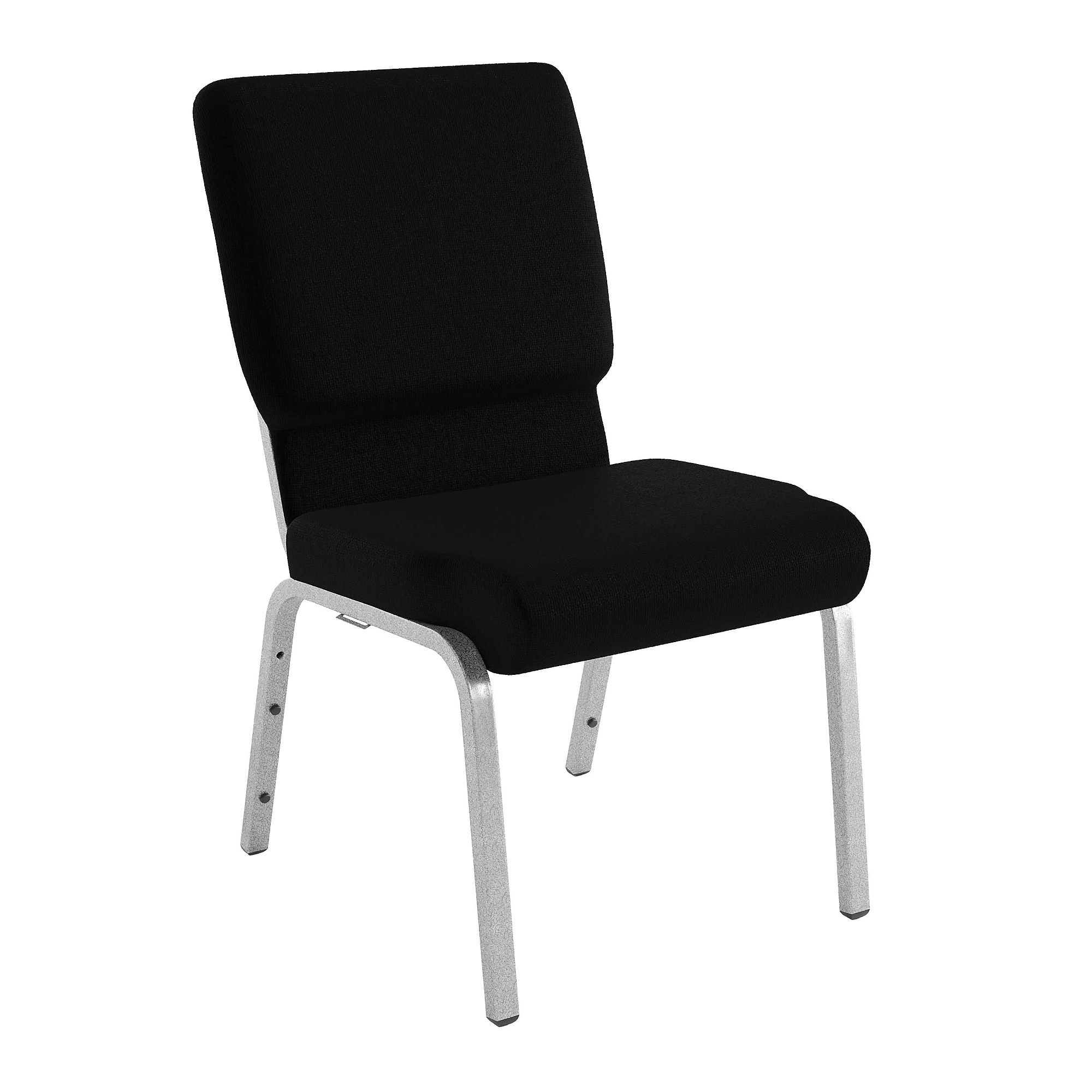 Flash Furniture HERCULES Series Fabric Stacking Church Chair, Black/Silver Vein Frame (XUCH60096BKSV) Sansujyuku sansujyuku.com