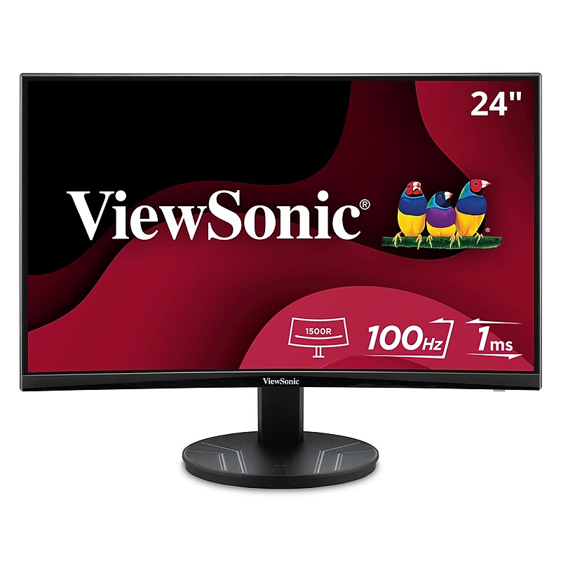 ViewSonic 24" FHD Curved 100Hz LED Monitor, Black (VA2416C) image 1