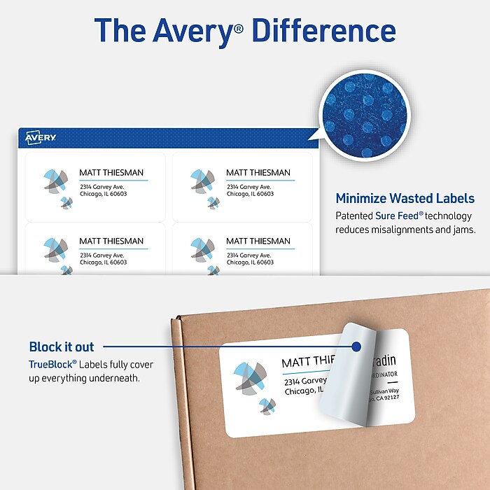 Avery TrueBlock Inkjet Shipping Labels, 2