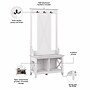 Bush Furniture Key West 66" Hall Tree with Shoe Storage Bench, Pure White Oak (KWS166WT-03)~#|#~03807BB4-447F-44FF-A5F88E6B9BF29DBB_sc7