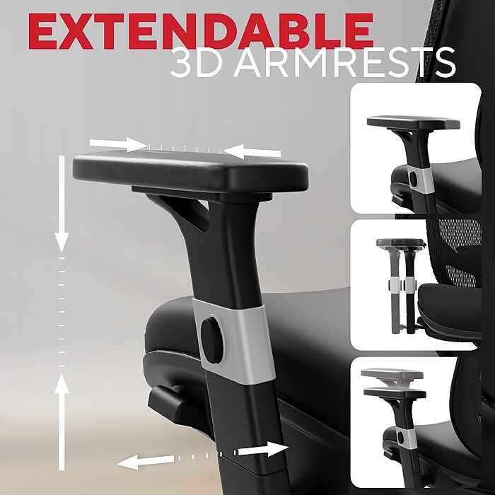 Staples Hyken XL Ergonomic Fabric Swivel Big & Tall Chair, Black