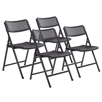 NPS AirFlex Series Premium Polypropylene Folding Chair, Black, 4/Pack (1410) Simolary simolary.com