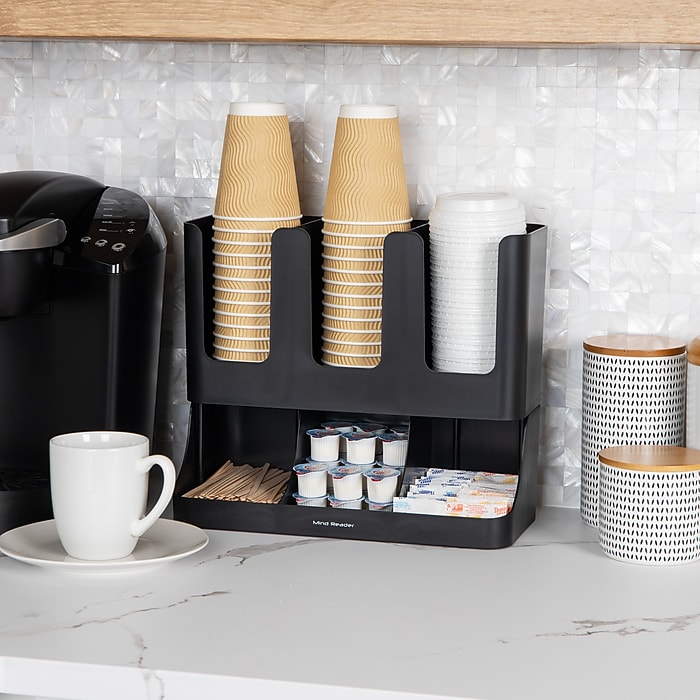 Mind Reader 6 Compartment 2-Tier Cup and Condiment Countertop