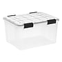Iris WeatherPro 44 Quart Storage Bin with Latching Lid, Plastic, Clear, 4/Pack (500414)~#|#~03928482-BDBD-47C2-8A5471BD2CCA8074_sc7
