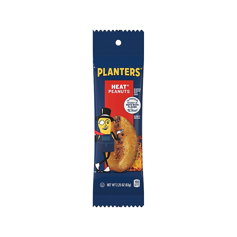 Planters HEAT Dry Roasted Salted Peanuts, 2.25 oz. (123411) image 1
