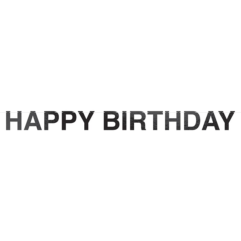 Party City Happy Birthday Letter Banner, Black (AM121075) image 1