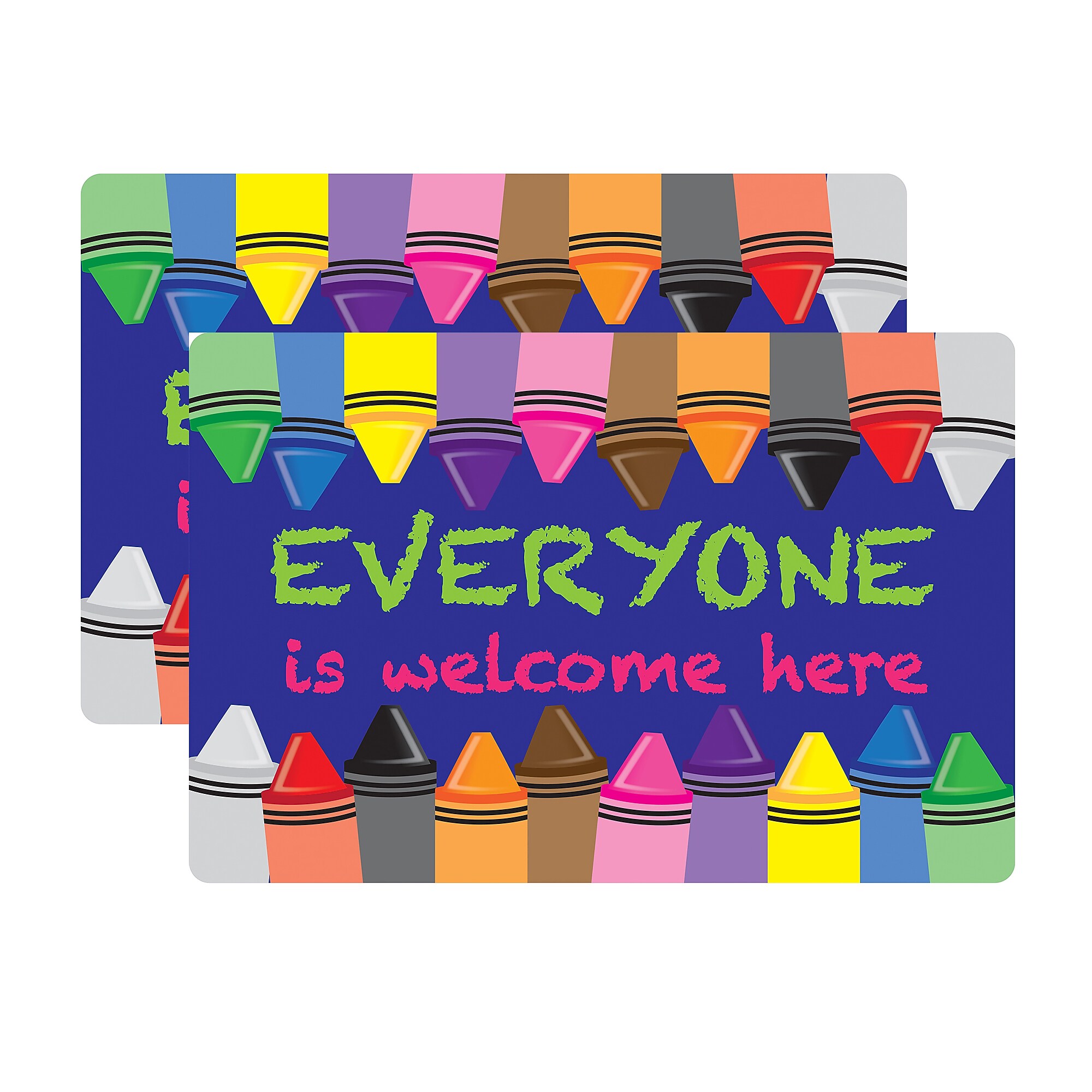 Ashley Smart Poly Commercial Floor Mat, 15.5″ x 23.5″, Crayons Everyone is Welcome Here, 2/Bundle (ASH91502-2) Sansujyuku sansujyuku.com