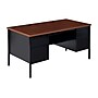 Hirsh 60"W Double-Pedestal Computer Desk, Black/Walnut (20101)~#|#~03A0A9AA-DF17-49E4-A130ECA80D71C3EE_sc7