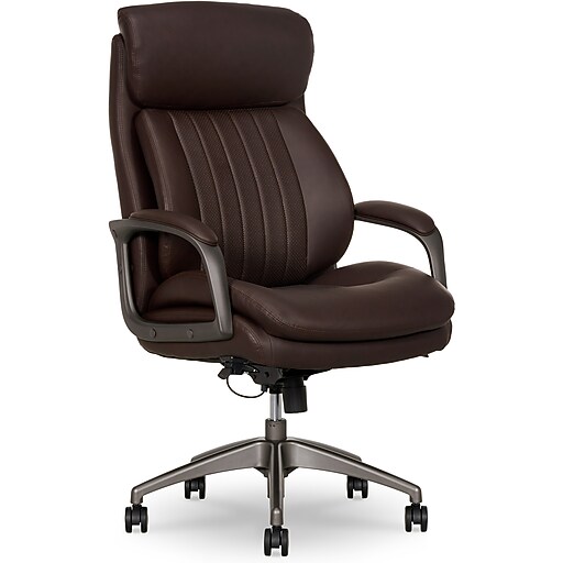 abc様用椅子 La-Z-Boy Nova Ergonomic Polyurethane Swivel Executive Chair, Brown