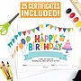 Hadley Designs Colorful Happy Birthday Certificates For Students, 8" x 10", Multicolored, 25/Pack (HDDX004A3KO4B)~#|#~03A1ABCD-F2FB-48E5-B8ADB7634EB8EACC_sc7