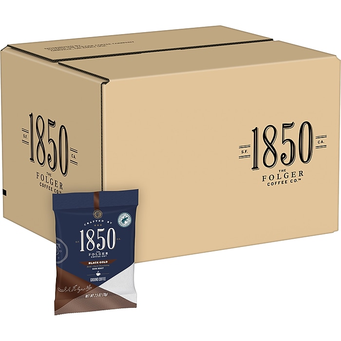1850 Black Gold Coffee Fraction Pack, Dark Roast, 2.5 oz., 24