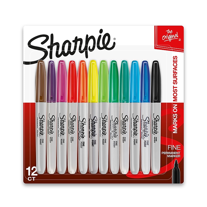 Sharpie Permanent Marker, Fine Tip, Assorted, 12/Pack (30075/30072) image 1