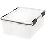 Iris WeatherPro Small Stackable Plastic Storage Bin, 7.75" x 19.7"x 15.75", 30.6 Qt., Clear, 6/Pack (110400)~#|#~03B07A03-DC68-4BDB-A3347B3079D859F7_sc7