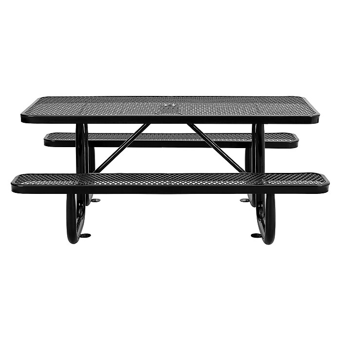 Global Industrial 6' Rectangular Outdoor Steel Picnic Table
