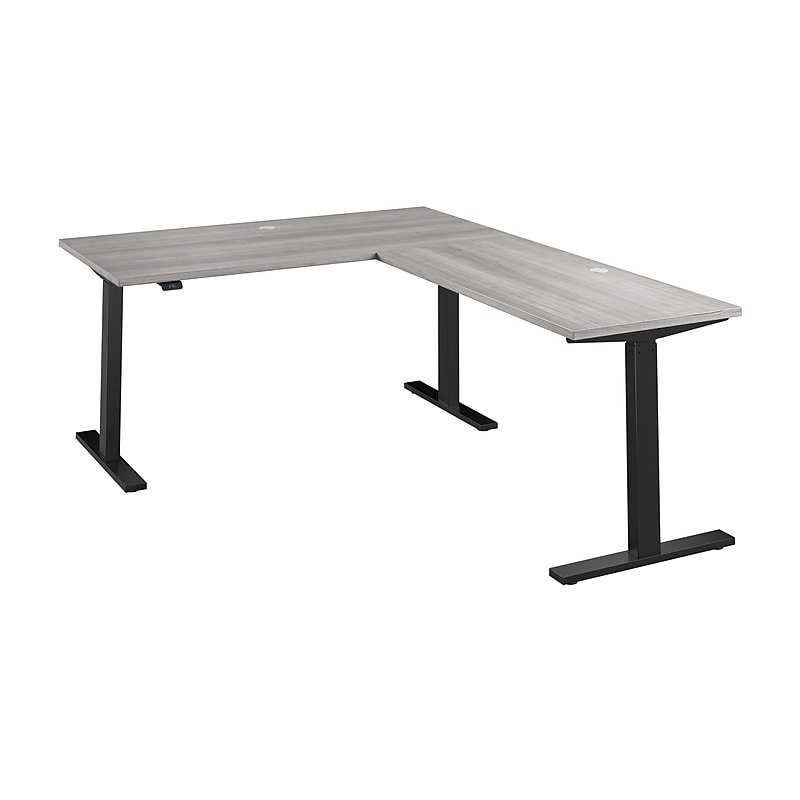 Bush Business Furniture Move 60 Series 60"W L Shaped Adjustable Standing Desk, Platinum Gray (M6SL6078PGBK) image 1