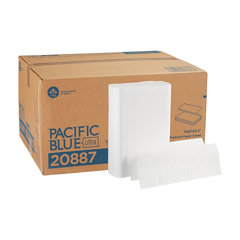 Pacific Blue Ultra BigFold Z Multifold Paper Towels, 1-ply, 220 Sheets/Pack, 10 Packs/Carton (20887) image 1