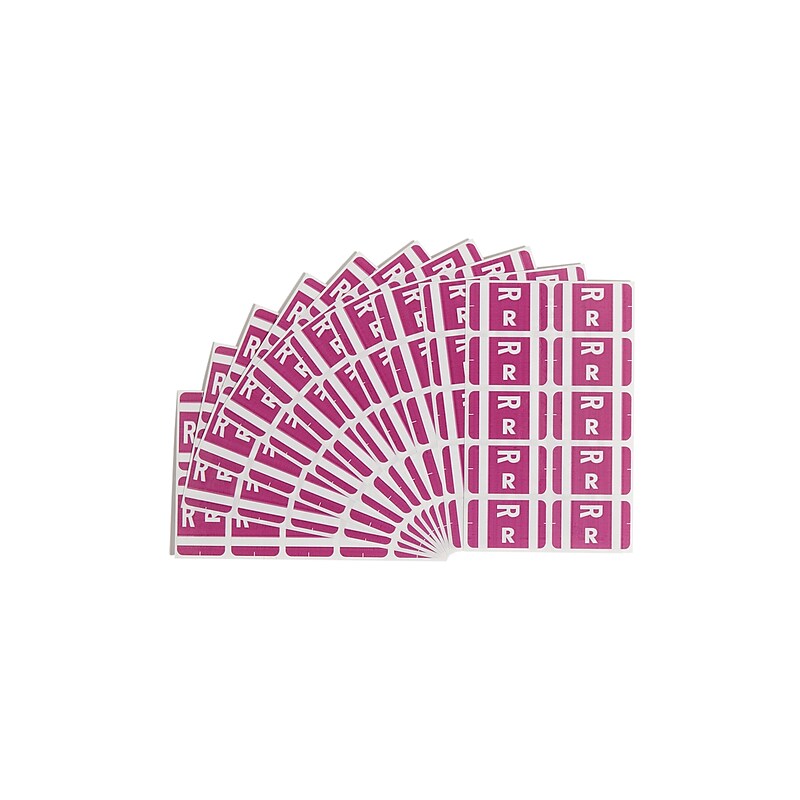 Smead® Alpha-Z Color-Coded Second Letter "R" Labels, 10 Labels Per Sheet, Purple, 1"H x 1 5/8"W, 100 Labels/Pk image 1