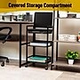 Mind Reader 3-Tier Metal Cart with Covered Compartment, Black (LIDCART3T-BLK)~#|#~03BF21AC-49BC-444E-99421FB43A406820_sc7