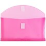 JAM Paper Premium Plastic Filing Envelope with Hook & Loop Closure, 5 1/4" x 10", Fuchsia Pink, 3/Pack (921V1FUX3)~#|#~03C3A60F-8126-46A3-859F5FC9B1152B02_sc7