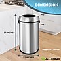 Alpine Industries Stainless Steel Trash Can, 17 Gallon (470-65L)~#|#~03CC2837-E131-4900-88DA1CE9AC08022A_sc7