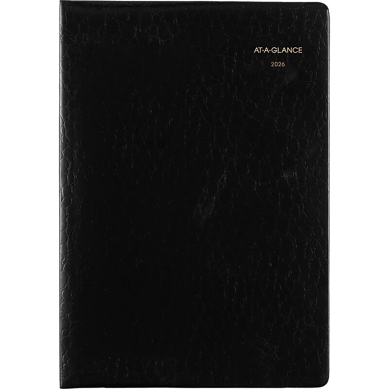 2026 AT-A-GLANCE 7" x 10" Monthly Planner, Faux Leather Cover, Black (70-432-05-26) image 1
