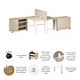 Bush Business Furniture Hustle 30"H x 60"W 2 Person Back to Back Cubicle Workstation, Natural Elm (HUS016NE)~#|#~03E2A041-C74E-4A31-BB5C5F6AFF984F7C_sc7