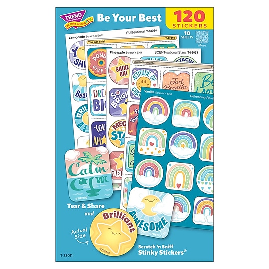 Trend Enterprises Be Your Best Mixed Stickers Variety Pack, Multicolored, 120/Pack, 2/Packs/Bundle (T-33011-2)~#|#~03E7E470-732C-4EE9-9DB2540226780408_sc7
