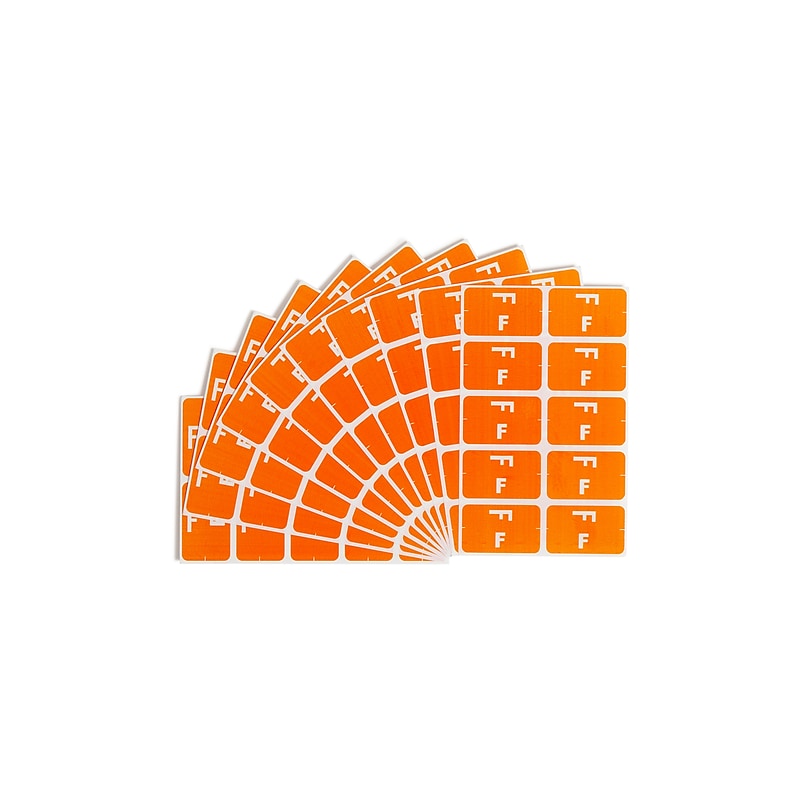 Smead AlphaZ ACCS Color-Coded Alphabetic Labels, F, Orange, 100/Pack (67176) image 1